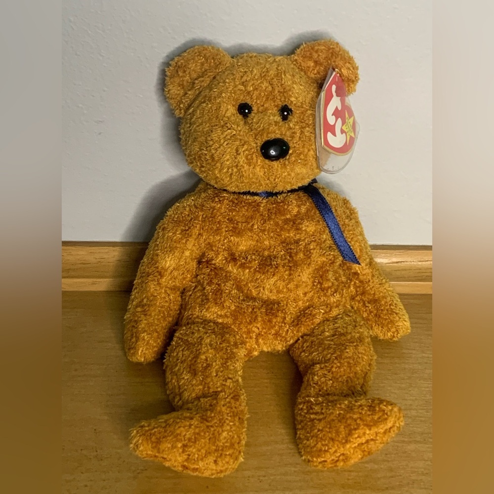 FUZZ THE BEAR Original TY Beanie Baby Bear RETIRED 1998 ERRORS RARE MWT